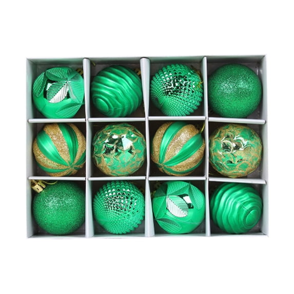 Twfbrm 12Pcs Christmas Ball Ornaments with Hang Rope Shatterproof Plastic Christmas Tree Decorations for Xmas Party Home Office Holiday Decor(2.36"/ 60mm)