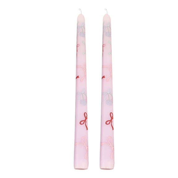 Twfbrm 2 Pack Taper Candles Set, 10 inch Paraffin Wax Bowknot Pattern Taper Candles, Dripless Unscented and Smokeless Dinner Candle Long Burning Tall Candlesticks for Wedding Party and Home