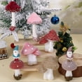 thumbnail image 1 of Twfbrm 2 Pcs Christmas Mushroom Ornaments, Christmas Decorations Shatterproof Flocked Mushrooms Decorative Pendants with Pearls, Xmas Tree Woodland Toadstool Hanging Decor for Party Wedding, 1 of 7