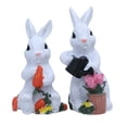 thumbnail image 1 of Twfbrm 2 Pcs Easter Bunny Figurines, Easter Decorations, Hand-Painted Resin Decorative Rabbit Statues, Farmhouse Small Bunny Tabletop Ornaments Spring Decor for Home Office Shelf Garden, 1 of 9