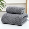 thumbnail image 1 of Twfbrm 2 Piece Microfiber Bath Towel Set, Coral Velvet Highly Absorbent Jacquard Bath Towels, 400GSM Ultra Soft and Lightweight Microfiber Hand Bath Towels for Bathroom Gym Beach Hotel and Spa, 1 of 9