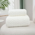 thumbnail image 1 of Twfbrm 2 Piece Microfiber Bath Towel Set, Coral Velvet Highly Absorbent Jacquard Bath Towels, 400GSM Ultra Soft and Lightweight Microfiber Hand Bath Towels for Bathroom Gym Beach Hotel and Spa, 1 of 9