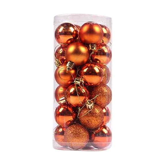 Twfbrm 24Pcs Christmas Tree Ornaments Set, 3.14in Shatterproof Shiny and Polshed Glossy Christmas Ball Ornaments - Xmas Tree Hanging Balls for Holiday Party Christmas Decorations on Clearance - Orange