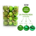 thumbnail image 1 of Twfbrm 24ct 30mm/1.17" Christmas Tree Balls Ornaments, Colored Shatterproof Plastic Decorative Hanging Baubles for Xmas Tree Decor Holiday Party Wedding Christmas Decorations (Green), 1 of 3