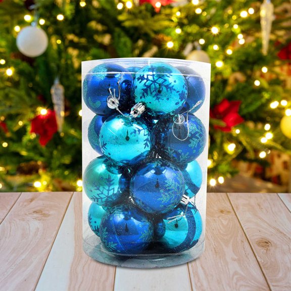 Twfbrm 24ct Christmas Ball Ornaments for Xmas Tree, Xmas Tree Decorations Glitter Balls Shatterproof Hanging Ball for Christmas Tree Decoration