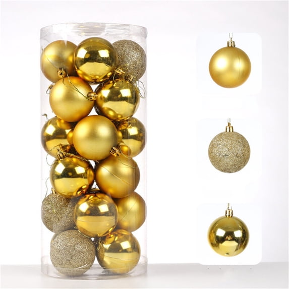 Twfbrm 24ct Christmas Balls Ornaments for Xmas Christmas Tree - 3.14in Shatterproof Christmas Tree Decorations Hanging Ball for Xmas Tree Holiday Wedding Party Christmas Decorations (Gold)