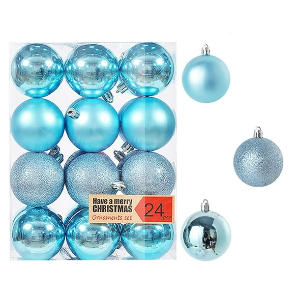 Twfbrm 24pcs Mini Shatterproof Christmas Ball Ornaments,Xmas Tree Ornaments Party Decoration,3cm/1.1"