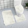 thumbnail image 1 of Twfbrm 3 Pcs Bathroom Rugs Set, Shaggy Faux Fur Plush Bath Mats with Toilet Lid Cover and U-Shape Toilet Rug, Non-Slip Rubber Backing Floor Mat Absorbent and Quick Dry Shower Mat for Tub and Floor, 1 of 1