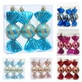 thumbnail image 1 of Twfbrm 3 Pcs Christmas Glitter Hanging Candy Ornaments, Colorful Xmas Candy Cane Peppermint Christmas Decorations, Shatterproof Candies with Ropes for Christmas Tree Party Supplies(Blue) on Clearance, 1 of 5