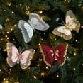 thumbnail image 1 of Twfbrm 3 Pcs Christmas Tree Butterfly Ornaments, Christmas Decorations 3D Glitter Sequins Butterflies with Clips, Artificial Butterfly Wall Decor Xmas Tree Hanging Butterflies for Holiday Party, 1 of 9