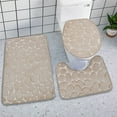 thumbnail image 1 of Twfbrm 3 Piece Cobblestone Bathroom Rugs Set, Memory Foam Bath Mats with Toilet Lid Cover and U Shape Toilet Rug, Non-Slip Rubber Backing Floor Mat Absorbent and Quick Dry Shower Mat for Tub and Floor, 1 of 8