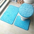 thumbnail image 1 of Twfbrm 3 Piece Cobblestone Bathroom Rugs Set, Memory Foam Bath Mats with Toilet Lid Cover and U Shape Toilet Rug, Non-Slip Rubber Backing Floor Mat Absorbent and Quick Dry Shower Mat for Tub and Floor, 1 of 8