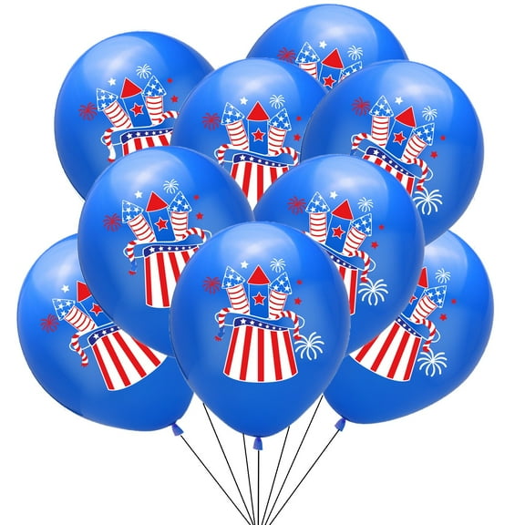 Twfbrm 30 Pcs 4th of July Balloons Set, 12 Inch Star and Stripes Blue Latex Balloons with Confetti, USA Themed Balloons Scene Layout Prop Independence Day Patriotic Party Decorations for Celebration