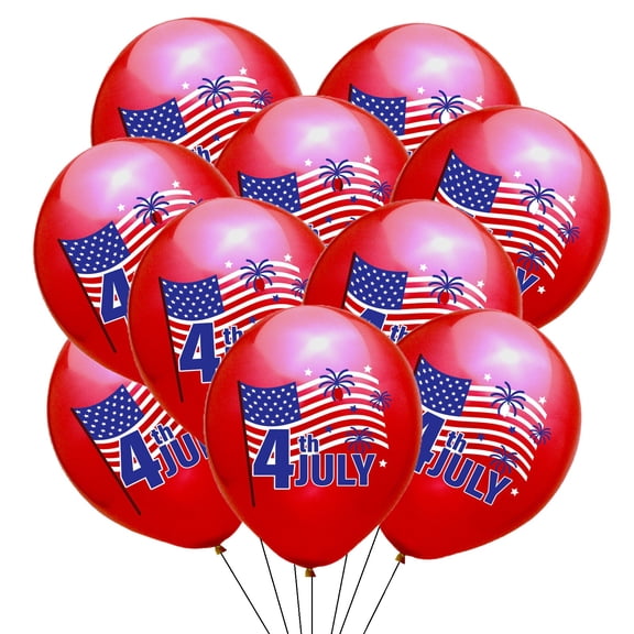 Twfbrm 30 Pcs 4th of July Balloons Set, 12 Inch Star and Stripes Red Latex Balloons with Confetti, USA Themed Balloons Scene Layout Prop Independence Day Patriotic Party Decorations for Celebration