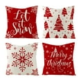 thumbnail image 1 of Twfbrm 4 Pcs Christmas Pillow Covers, Christmas Decorations 18x18 Inch Red & White Snowflake Xmas Tree Throw Pillow Case, Soft Decorative Cushion Covers Winter Holiday Pillowcase for Couch Sofa, 1 of 8