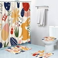 thumbnail image 1 of Twfbrm 4 Pcs Easter Bunny Shower Curtain Sets, Waterproof Fabric Shower Curtain with Non-Slip Bathroom Rugs, Toilet Lid Cover and U Shape Bath Mat, Spring Floral Bathroom Decorations for Holiday, 1 of 6