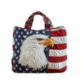 thumbnail image 1 of Twfbrm 4th of July Patriotic Tote Bag, Red White and Blue Quilted Shoulder Bag, USA 250th Anniversary Commemorative Handbag, Reusable Independence Day Shopping Bags Gifts for Friends Family, 1 of 6