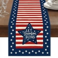 thumbnail image 1 of Twfbrm 4th of July Table Runner, 13x72 Inch Linen American Flag Design Stars Stripe Patriotic Table Runner, Red White and Blue Kitchen Dining Table Decoratios for Independence Day, Memorial Day, Party, 1 of 6
