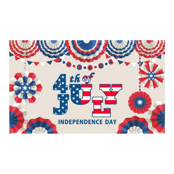 Twfbrm 4th of July Banner Decorations, Independence Day Backdrop America Flag Patriotic Photo Booth for Memorial Day Veterans Day Party Supplies