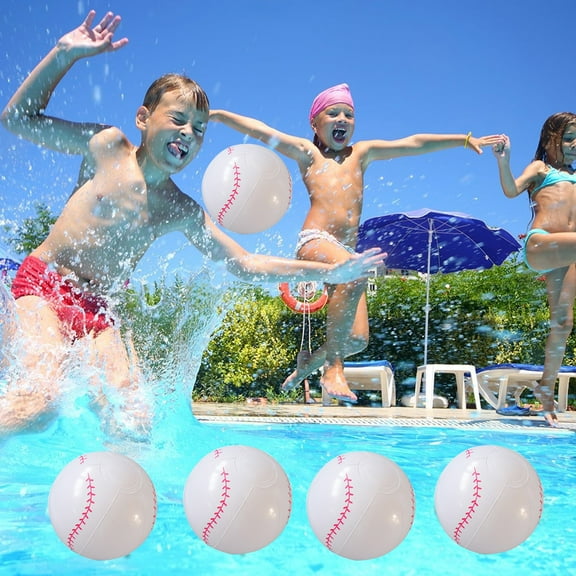 Twfbrm 5 Pack Inflatable Baseballs 16 Inch Blow up Beach Balls Large Sport Pool Balls for Adults Teens Gift Summer Outdoor Party Decorations Swimming Pool Beach Toys