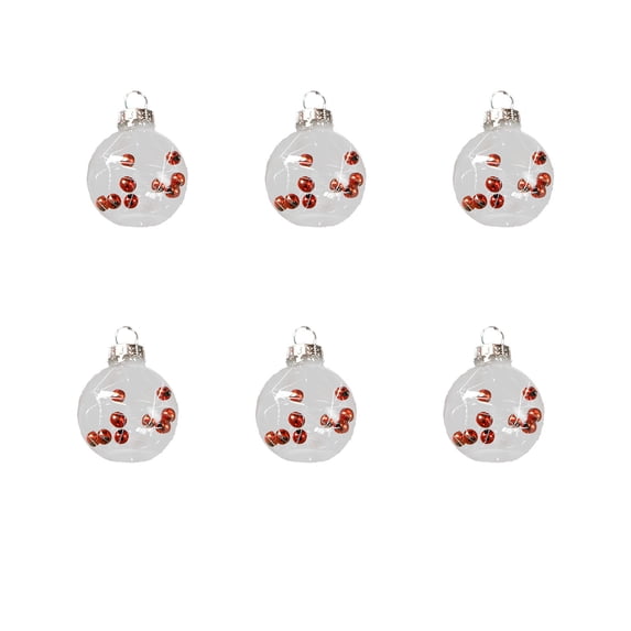 Twfbrm 6 Pack Clear Plastic Fillable Ornament Ball 4cm/1.5in Clear Shatterproof Christmas Ornaments Balls for Christmas,Holiday,Wedding,Party,Home Decor