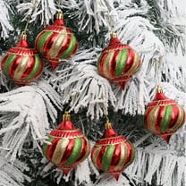 Twfbrm 6 Pcs Christmas Ball Ornaments for Xmas Tree, 4" Shatterproof Onion Shape Decorative Ball Pendants, Glitter Christmas Decorations Christmas Tree Hanging Baubles for Party Wedding Holiday