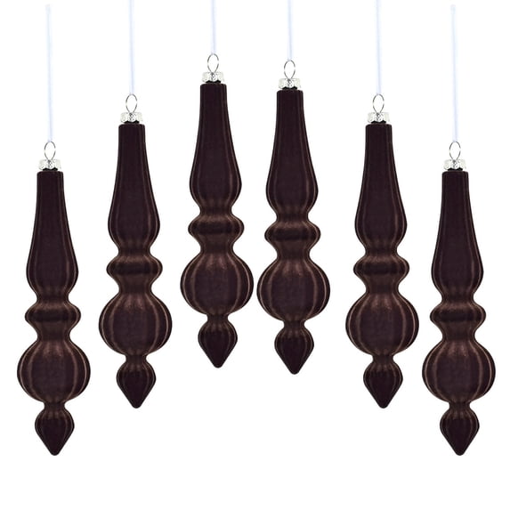 Twfbrm 6 Pcs Velvet Christmas Decorations Set, 6.7 Inch Velvet Pendant Shatterproof Christmas Tree Ball Hanging Ornaments for Xmas Tree Ornaments and Thanksgiving Party Decor (Coffee)