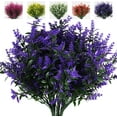 thumbnail image 1 of Twfbrm 8 Bundles Artificial Lavender Flowers, Fake Flowers Decorations, Realistic Lavender Flowers with Green Leaves, UV Resistant Faux Plants Plastic Greenery Shrubs for Indoor Outdoor Wedding, 1 of 8