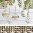 thumbnail image 1 of Twfbrm 9 Pcs Champagne Christmas Ball Ornaments, 3.15" Glitter Sequin Burlap Decorative Ball Pendants, Shatterproof Vintage Xmas Tree Hanging Baubles Christmas Decoration for Party Wedding Holiday, 1 of 5
