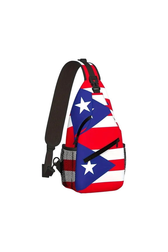 American Flag Crossbody Bags 4th of July USA Sling Backpack Crossbody Sling Bag Casual Chest Bags Travel Hiking Daypack Shoulder Bag for Women Men