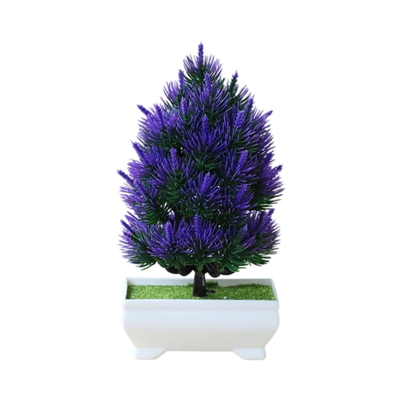 Twfbrm Artificial Bonsai Tree, 8 inch Realistic Plastic Potted Plants with White Pots, UV-Resistant Faux Pine Tree Plant Zen Garden Decorative Greenery Tabletop Decorations for Home Office Shelf