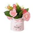 thumbnail image 1 of Twfbrm Artificial Flowers with Ceramic Vase, Lifelike Faux Silk Flowers Arrangements, UV Resistant Real Touch Potted Plants Table Centerpieces Spring Decor for Office, Living Room, Bedroom, Wedding, 1 of 6