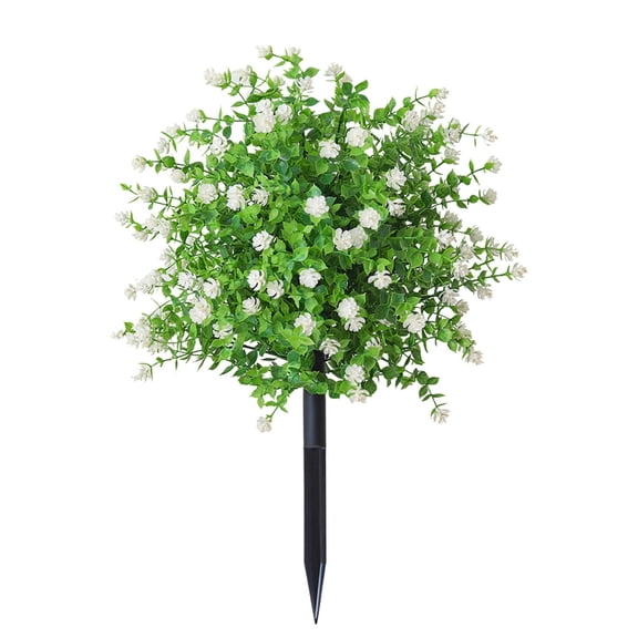 Twfbrm Artificial Flowers with Ground Spikes for Outdoor , UV Resistant Faux Greenery Shrubs, Realistic Artificial Plant Bushes for Spring Outdoor Porch Garden, Yard, Front Porch, Patio Decor