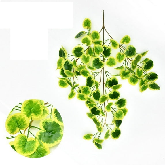 Twfbrm Artificial Hanging Plants, 24" Realistic 3 Heads Green Crabapple Leaves Branches, UV Resistant Plastic Ivy Vine Real Touch Faux Plants Greenery Garland for Wall Office Porch Wedding Outdoor