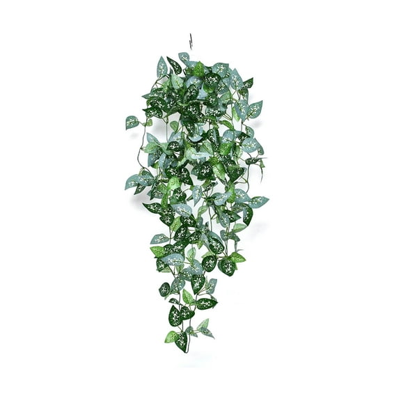 Twfbrm Artificial Hanging Plants, 40" Faux Pothos Vines with Green Leaves, UV Resistant Plastic Fake Plants Realistic Ivy Vine Greenery Garland Spring Decoration for Wall Porch Wedding Party Outdoor