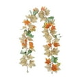 thumbnail image 1 of Twfbrm Artificial Maple Leaves Pumpkin Garland, 5.7ft Realistic Maple Leaf Hanging Vine, Farmhouse Autumn Foliage Garland Thanksgiving Harvest Fall Decorations for Home Mental Fireplace Wedding, 1 of 6