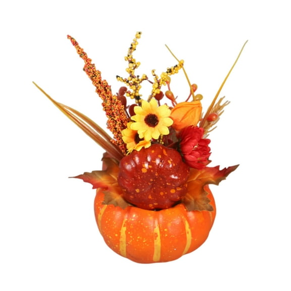 Twfbrm Artificial Pumpkin Fall Flowers Bouquet Fall Decor Pumpkin Flower Arrangements for Home Wedding Bouquets Kitchen Table Centerpieces Halloween Party Autumn Decoration