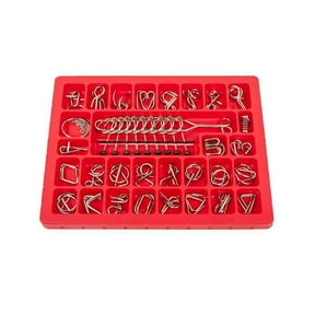 Twfbrm Baby Learning Playsets Metal Wire Puzzle Set of 30 with Pouch,Brain Teaser Test Disentanglemen Iron Link Unlock Interlock Game Chinese Trick Toy for Party Favor Kids Adults Challenge