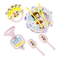 Twfbrm Baby Musical Instruments Set, Montessori Musical Toys for Toddlers 1-3, Music Drum with Trumpet Rattle and Hand Bells, Preschool Educational Toy Birthday Gifts for 3 4 5 6 Kids Boys Girls