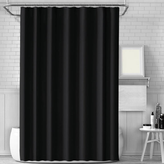 Twfbrm Black Shower Curtain for Bathroom, 71"x71" Solid Color Fabric Shower Curtain with Grommets and Hooks, Water Repellent Quick-Drying Bath Curtain Machine Washable for Bathtub Hotel Spa