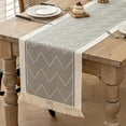 thumbnail image 1 of Twfbrm Boho Table Runner, 14"x47" Cotton Linen Embroidered Table Runner with Tassel, Waterproof Reusable Table Decoration Rustic Farmhouse Decorative Table Runner for Dresser Dining Living Room, 1 of 6