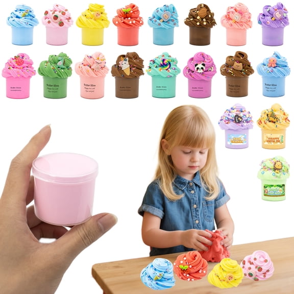 Twfbrm Butter Slime with Candy Charms, Soft and Stretchy Scented Slime Toy, Non-Sticky Stress Relief Sensory Fidget Toy, Ice Cream Slime Food Themed DIY Toy Party Favor for Girls and Boys