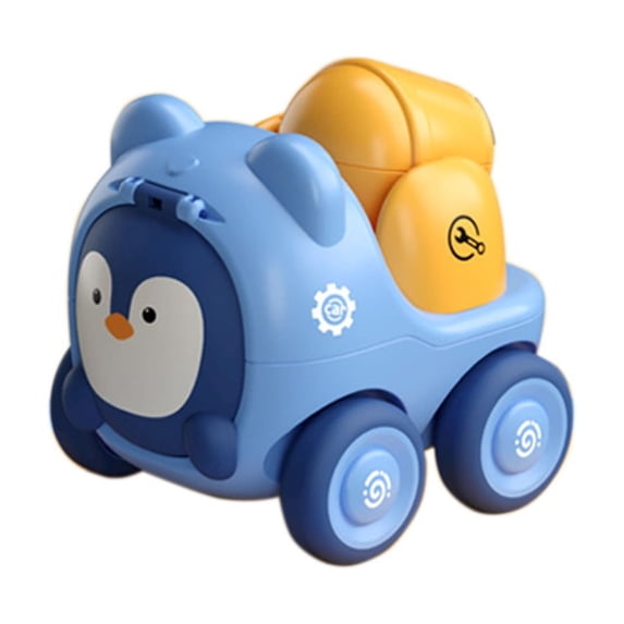 Twfbrm Cartoon Engineering Car Toys, Cute Animals Design Press and Go Construction Vehicles Toys with Storage Box, Friction Powered Pull Back Racing Cars Toddler Toys Gifts for Age 0-3 Kids Boy Girl