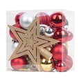 thumbnail image 1 of Twfbrm Christmas Ball Ornaments Christmas Tree Decorations 4cm/1.5in And 6cm/2.4in Gold And Red Color Christmas Ball Combination 40 Set Of Snowflakes, 1 of 6