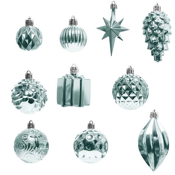Twfbrm Christmas Ball Ornaments Shatterproof Plastic Tree Ornaments 12PCS Shaped Styles Xmas Tree Holiday Decor,8cm/3.14"