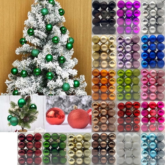 Twfbrm Christmas Balls Ornaments Christmas Tree Decorations Ornaments Shatterproof Hanging Christmas Tree Ornaments Set for Birthday Halloween Holiday Wedding Decorations Set of 24pcs