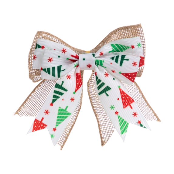 Twfbrm Christmas Bow Decor for Christmas Tree, 3.9 Inch Christmas Wreath Bows for Xmas Tree Crafts Home Ornaments Party Gift DIY Hanging Christmas Decorations (White Tree)