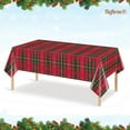 thumbnail image 1 of Twfbrm Christmas Disposable Tablecloth, 54x108 inch Plastic Buffalo Plaid Rectangle Table Cloth, Waterproof Wipeable Checkered Table Cover Christmas Table Decorations for Party Dining Birthday, 1 of 8