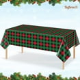 thumbnail image 1 of Twfbrm Christmas Disposable Tablecloth, 54x108 inch Plastic Buffalo Plaid Rectangle Table Cloth, Waterproof Wipeable Checkered Table Cover Christmas Table Decorations for Party Dining Birthday, 1 of 8