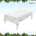 thumbnail image 1 of Twfbrm Christmas Disposable Tablecloth, 54x108 inch Plastic Snowflake Rectangle Table Cloth, Waterproof Wipeable Checkered Table Cover Christmas Table Decorations for Party Dining Birthday, 1 of 8